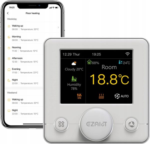 Termostat EZAIoT EZ-R7C.723-WH WiFi dla kotła wodnego/gazowego