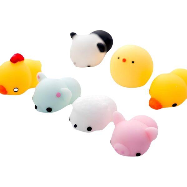 Zestaw MOCHI Squishy Squishies GNIOTKI 50 szt kolorowe miękkie i rozciągliwe figurki antystresowe dla dzieci i dorosłych - obrazek 4