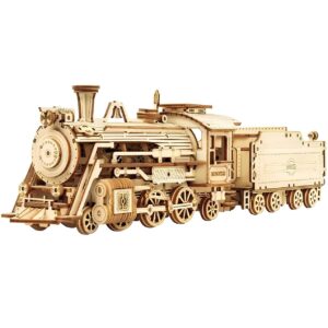 Zestaw konstrukcyjny Robotime Lokomotywa 308 elementów  model 3D 307x67x82 cm