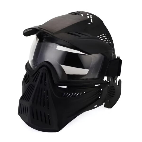 Kask paintball maska sportowa do paintballu ochrona twarzy z daszkiem i otworami wentylacyjnymi, odporny na uderzenia