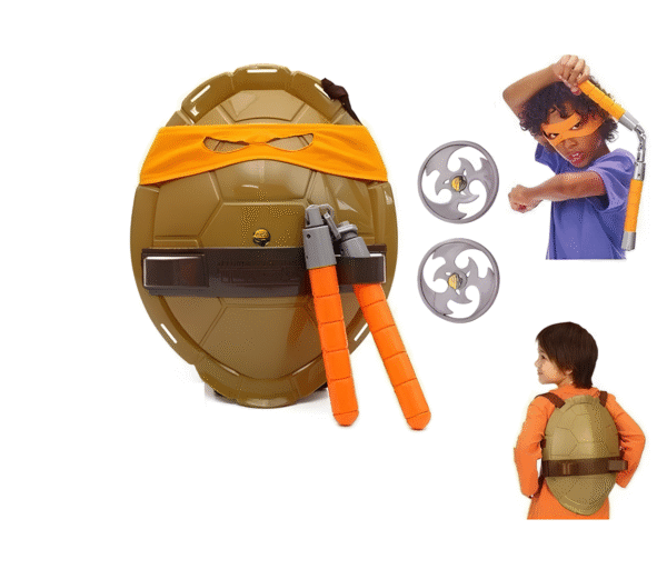 Zestaw interaktywny żółwie Ninja Michelangelo zestaw z bronią, pancerzem i shurikenami - obrazek 6