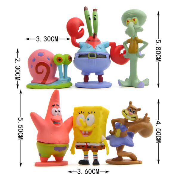 Zestaw figurek SpongeBob Kanciastoporty 6 szt. postacie z bajki SpongeBob do zabawy i kolekcji wysokiej jakości wykonanie - obrazek 7