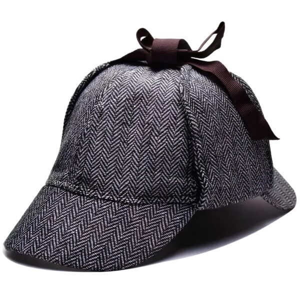 Kapelusz Sherlock Holmes łowcy jeleni 55cm klasyczny kapelusz detektywa z daszkami, idealny do cosplayu i przebrań