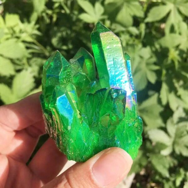 Zielony kwarc kamienny 70g Naturalny kamień kwarcowy zieloną powłoką Mineralny Prazem Kształt może różnić - obrazek 3