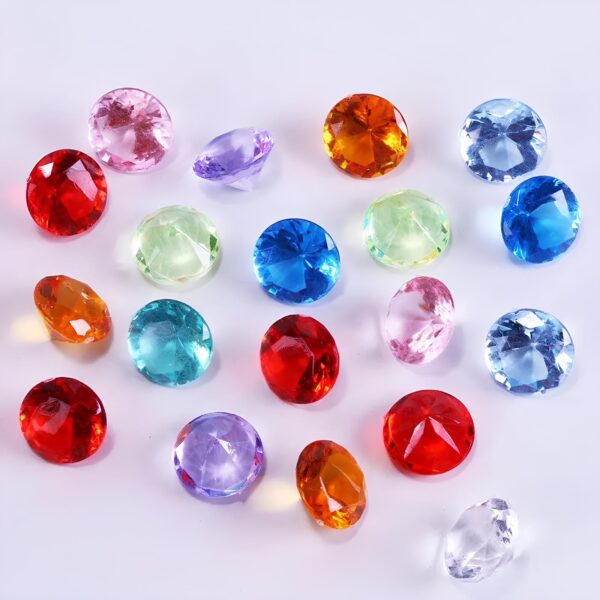 Diamenty akrylowe kolorowe 50 szt średnica 18,5mm dekoracyjne kryształki akrylowe - obrazek 4