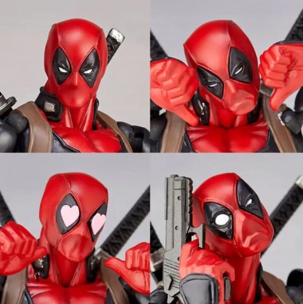 Figurka ruchoma DeadPool 15cm zestaw akcesoria ruchoma figurka z bronią i dodatkami, kolekcjonerska zabawka - obrazek 4