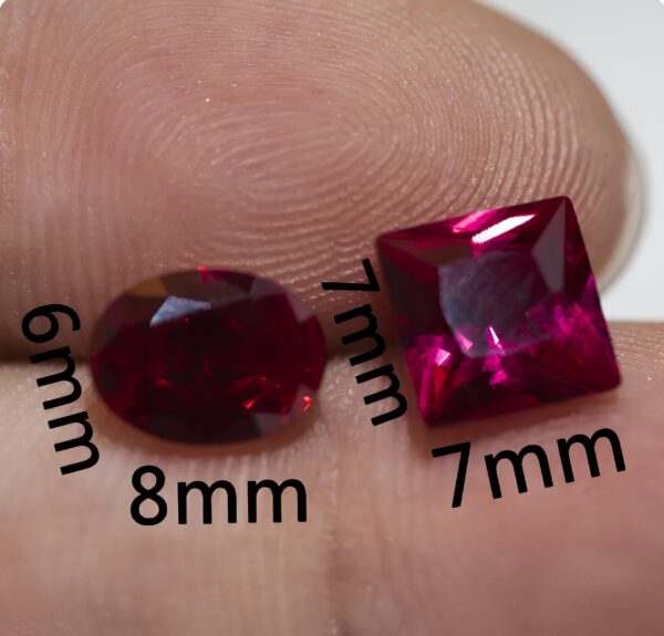 Rubin Kambodia zestaw 7 szt Rozmiar karaty 7x7mm Doskonały środek cięcia Bardzo dobry kraj pochodzenia - obrazek 11