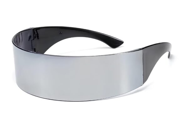 Futurystyczne okulary przeciwsłoneczne srebrne stylowe okulary UV400 z lustrzaną powłoką, modny design unisex