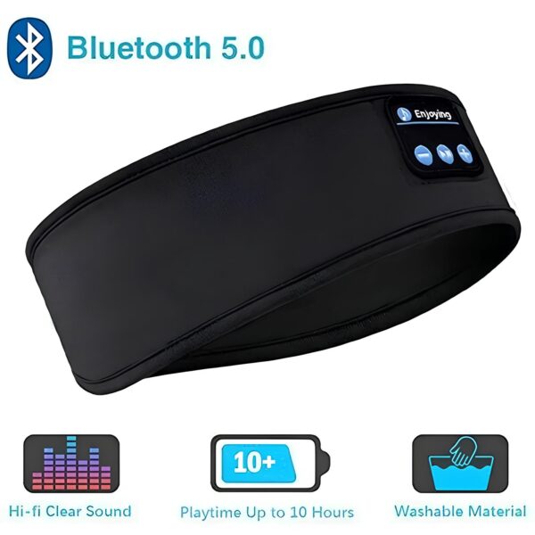 Opaska na głowę ze słuchawkami Bluetooth do uprawiania sportu i spania - obrazek 2