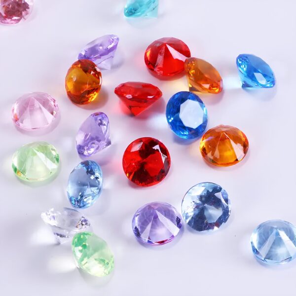 Diamenty akrylowe kolorowe 50 szt średnica 18,5mm dekoracyjne kryształki akrylowe - obrazek 2