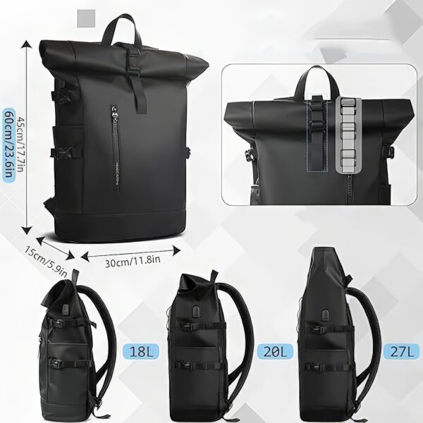 UŻYWANY Plecak 27l na laptop 15,6'' czarny L plecak biznesowy z portem USB HK 8448 i kieszenią antykradzieżową - obrazek 4