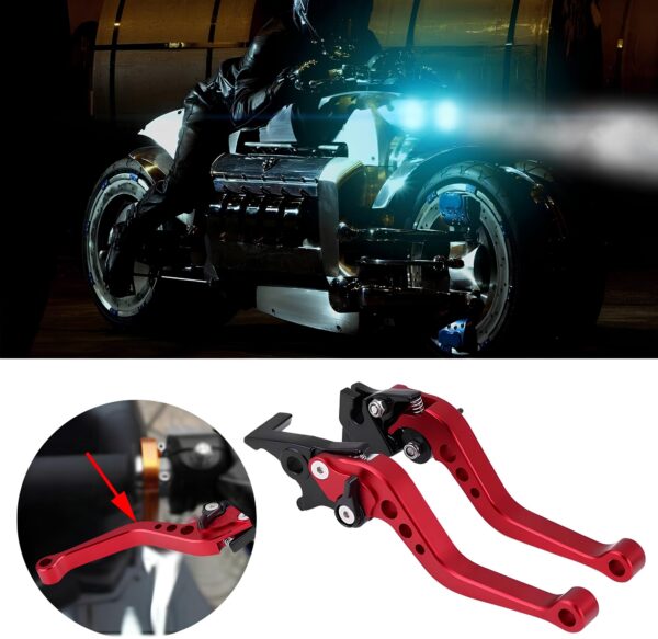 Dźwignia hamulca motocyklowego Keenso 1 para uniwersalna 7/8" 22mm czerwona - obrazek 7