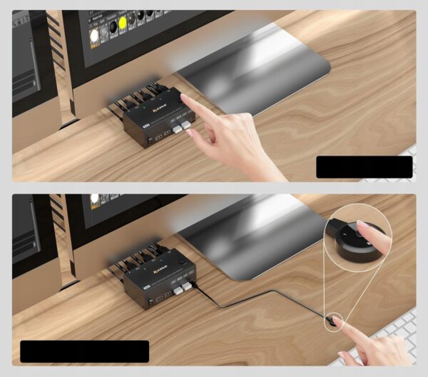 Kontroler KVM YOUTINGHDAV KC-KVM203DH dla 2 PC i 3 monitorów, 4K@144Hz - obrazek 5