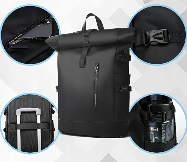 UŻYWANY Plecak 27l na laptop 15,6'' czarny L plecak biznesowy z portem USB HK 8448 i kieszenią antykradzieżową - obrazek 3