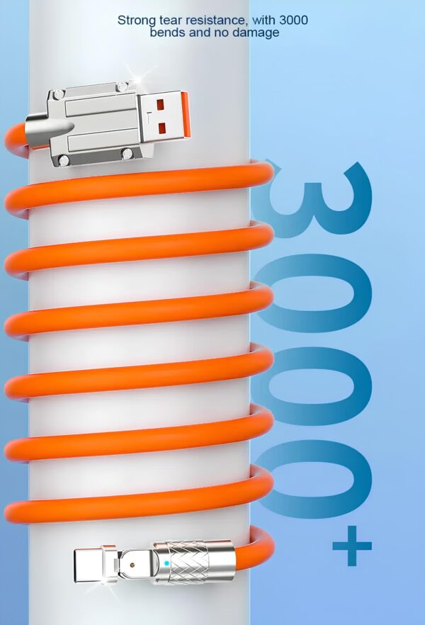 Kabel szybkiego ładowania USB typu C 120w 6A 150cm niebieski - obrazek 7