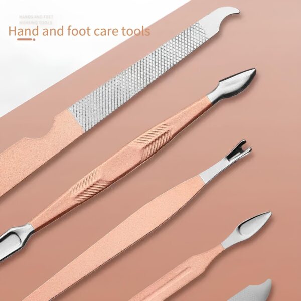 Zestaw do manicure i pedicure 24 narzędzi profesjonalny komplet do pielęgnacji paznokci rąk i stóp w domu lub salonie - obrazek 3