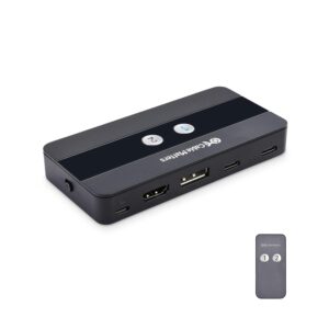 Przełącznik KVM USB-C 2x4K 60Hz HDMI/DP + 4×USB 3.0 z pilotem Cable Matters POWYSTAWOWY