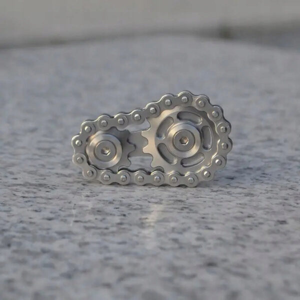 Fidget Spinner Koło Łańcuchowe Koło Zamachowe antystresowa zabawka z łożyskiem metalowa konstrukcja i płynny ruch - obrazek 5