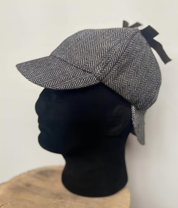 Kapelusz Sherlock Holmes łowcy jeleni 55cm klasyczny kapelusz detektywa z daszkami, idealny do cosplayu i przebrań - obrazek 5