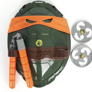Zestaw interaktywny żółwie Ninja Michelangelo zestaw z bronią, pancerzem i shurikenami