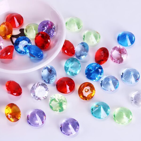 Diamenty akrylowe kolorowe 50 szt średnica 18,5mm dekoracyjne kryształki akrylowe