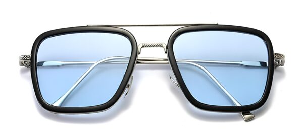 Okulary przeciwsłoneczne Tony Stark Iron Man stylowe okulary inspirowane filmami Marvel, z filtrem UV i metalową oprawką - obrazek 2