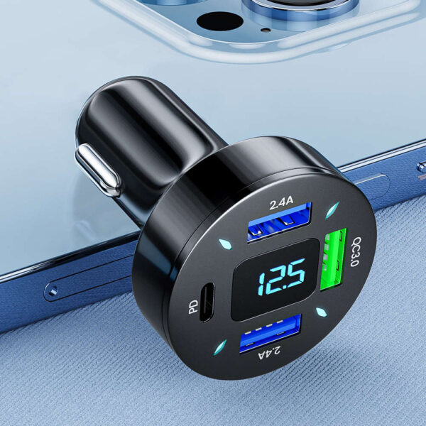 Szybka ładowarka samochodowa USB-C PD USB QC 3.0 szybkie ładowanie do telefonu w aucie - obrazek 8