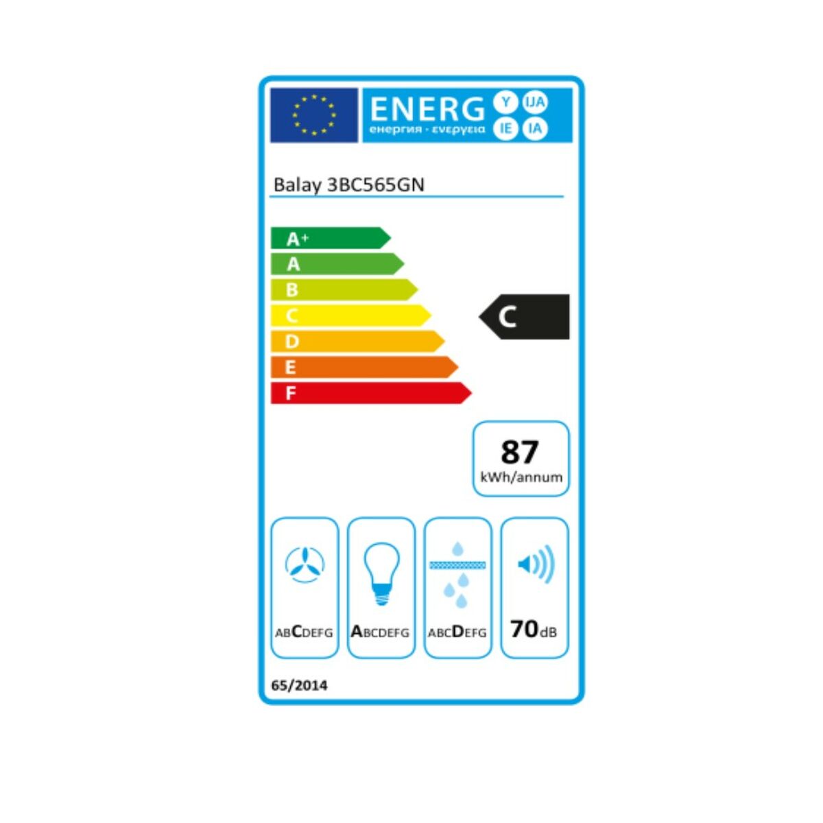 Okap konwencjonalny Balay 3BC565GN 60 cm 530 m3/h 216 W C Czarny - obrazek 2