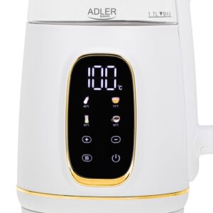 AD 1305 white gold Czajnik elektryczny szklany LED z regulacją temperatury 1,7L