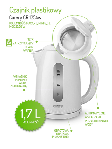 CR 1254 white Czajnik plastikowy 1,7 L - obrazek 11