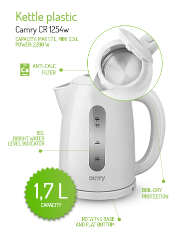 CR 1254 white Czajnik plastikowy 1,7 L - obrazek 7