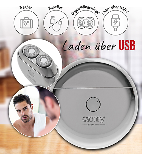 CR 2938 Golarka podróżna 2 głowicowa z USB - obrazek 10