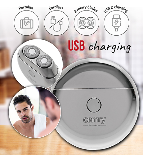 CR 2938 Golarka podróżna 2 głowicowa z USB - obrazek 9