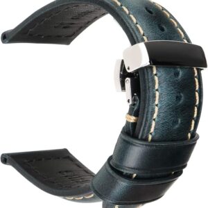 Pasek zegarka ze skóry woskowanej REZERO vintage 18-26 mm dla mężczyzn i kobiet